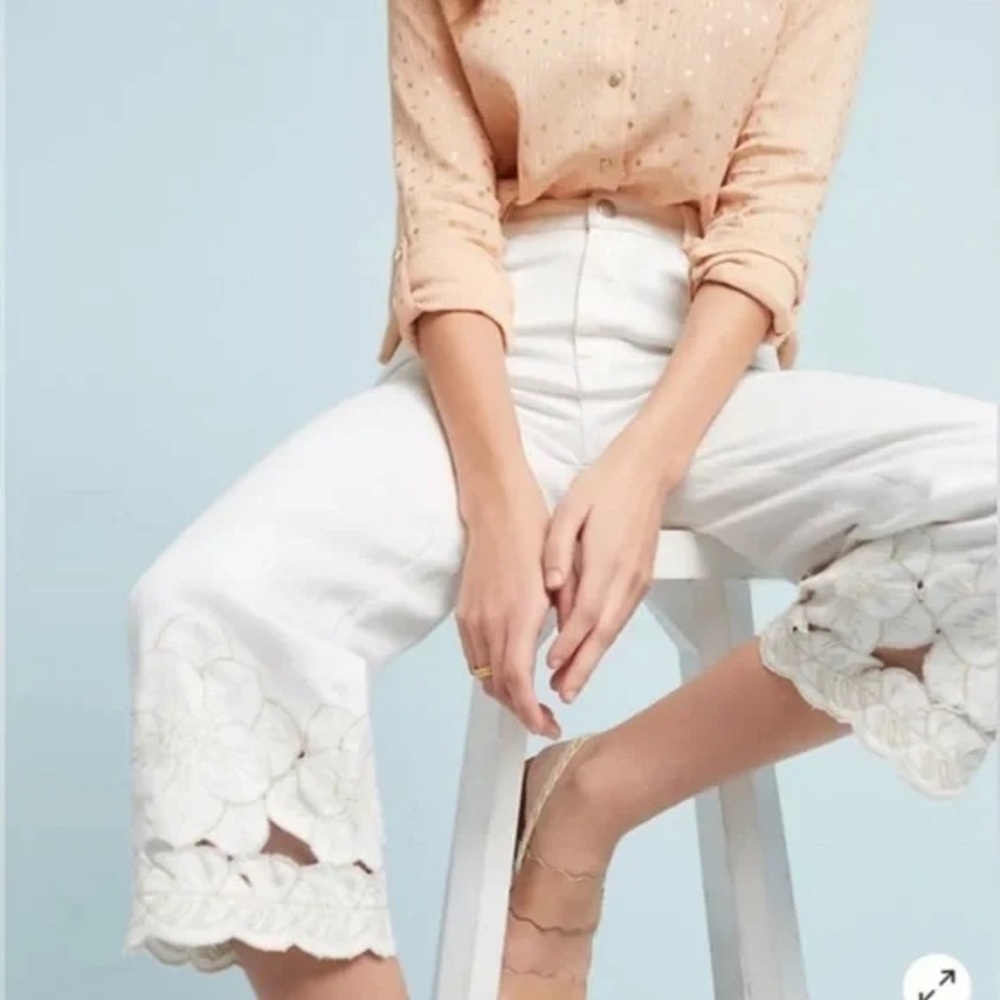 NWOT Anthropologie Pilcro Stet Cutout Cropped Jeans